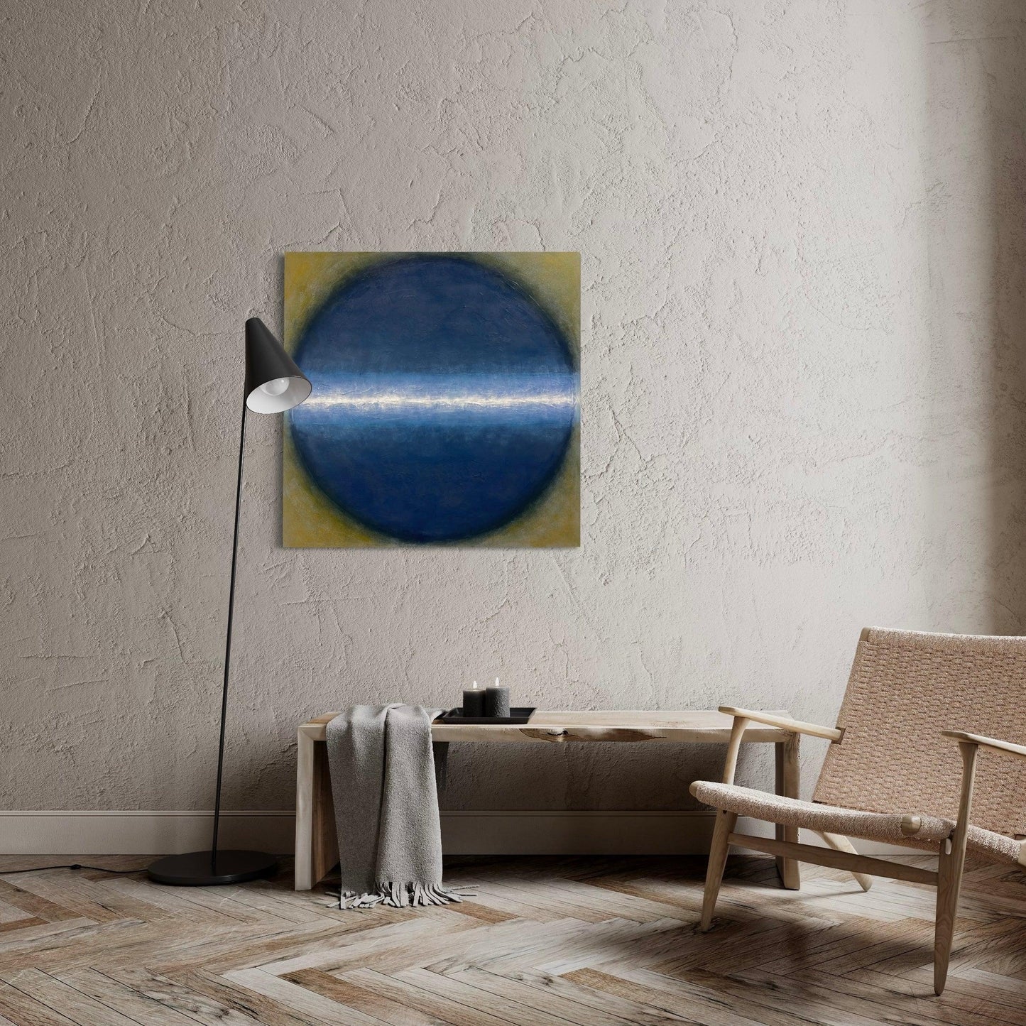The Serenity is a abstract blue orb painting by William Ballard Art