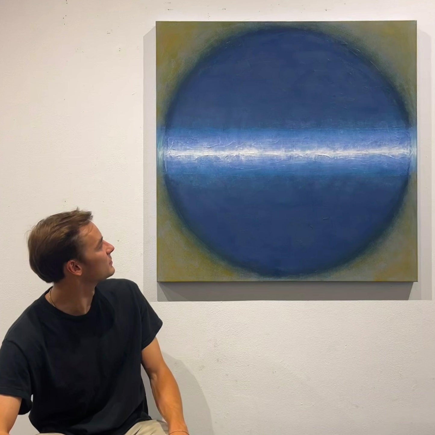 The Serenity is a abstract blue orb painting by William Ballard Art