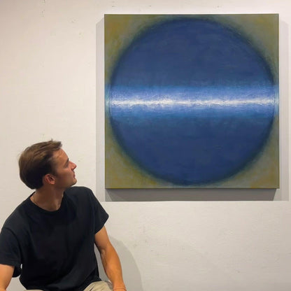 The Serenity is a abstract blue orb painting by William Ballard Art